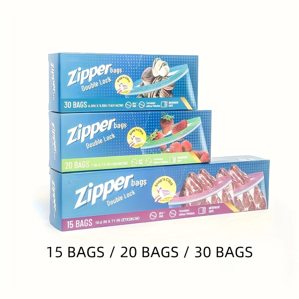 Double Lock Zipper Food Storage Bags – Reusable & Leak Proof Food Storage Bags Babs