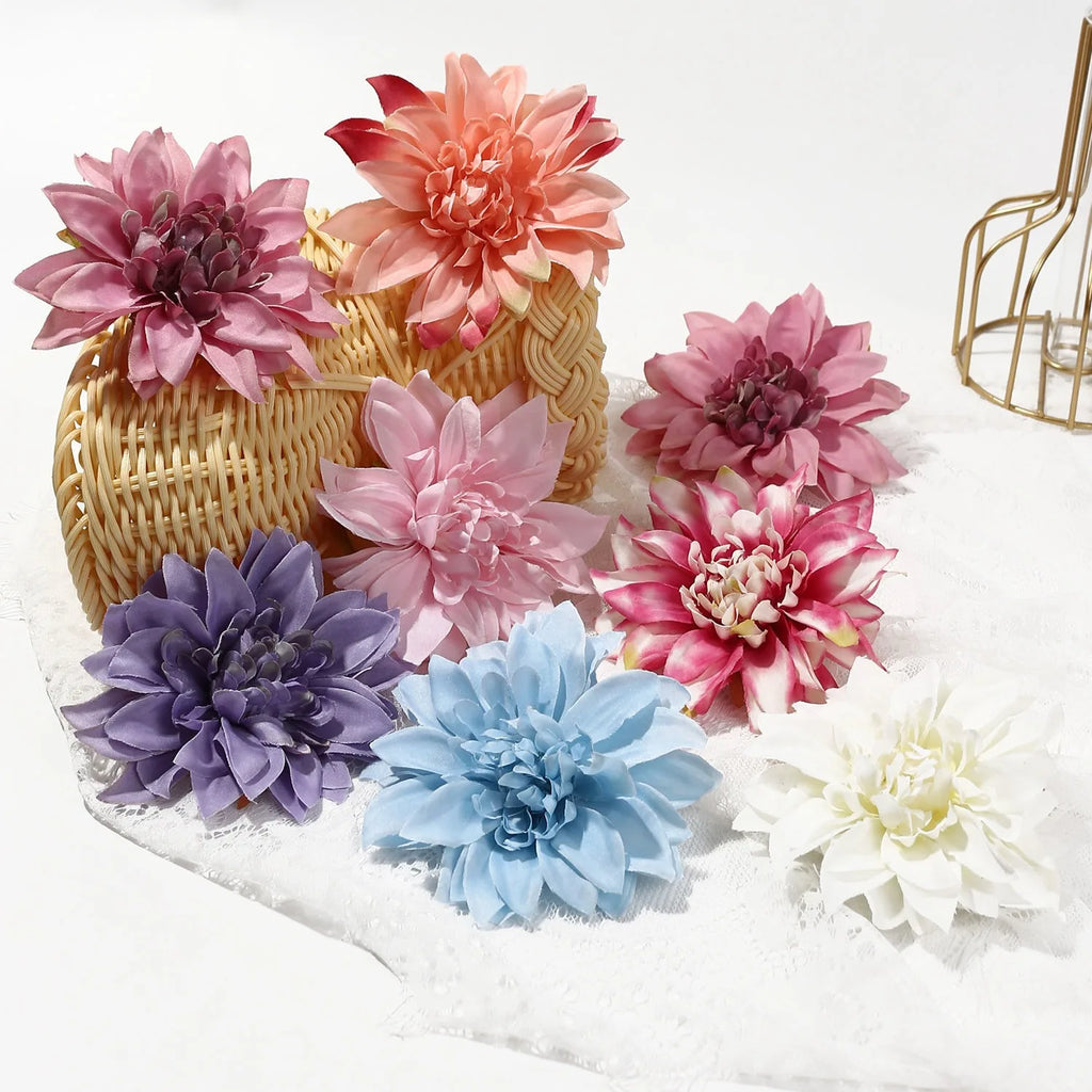 5/10Pcs 9cm Artificial Silk Chrysanthemum Heads for Wedding & Home Artificial Flower Heads Babs