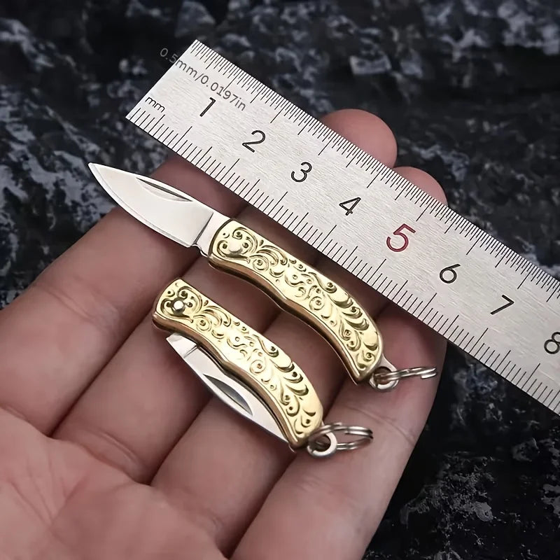 Copper Carving Mini Folding Knife – Keychain EDC Multitool Folding Pocket Knife Babs