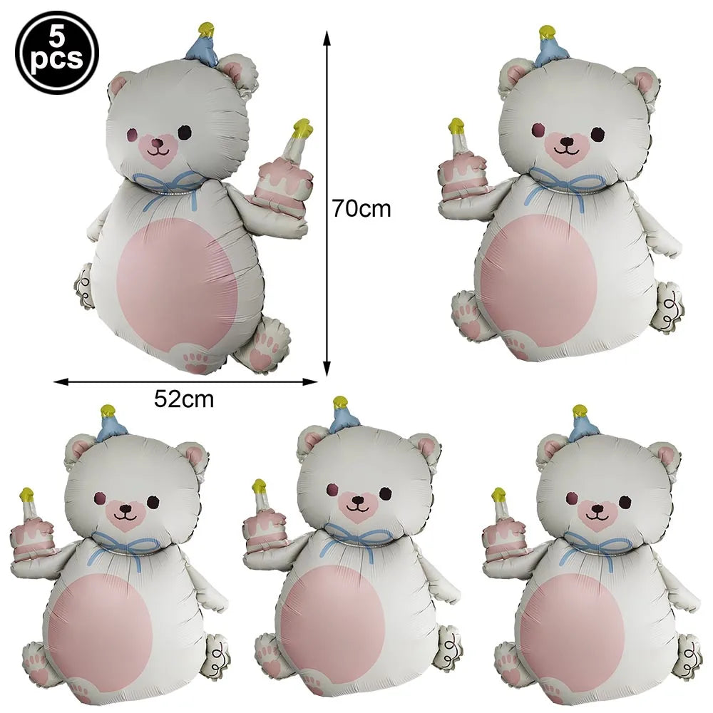 35-Inch Little Bear Foil Balloon – Baby Shower & Party Decor Foil Party Balloon Babs DARK GRAY As picture show