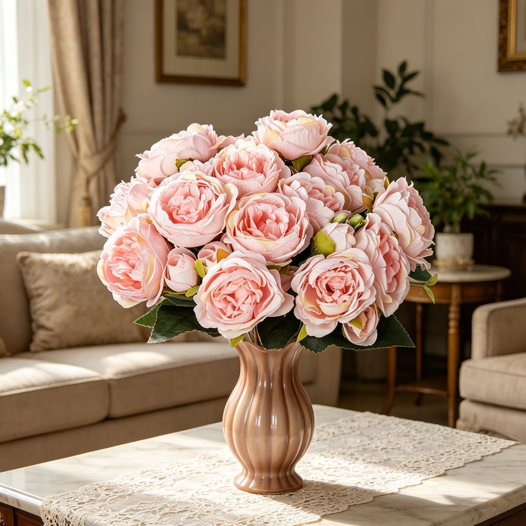 UV-Protected Silk Rose Bouquet – Wedding & Home Décor Artificial Flower Bouquet Babs