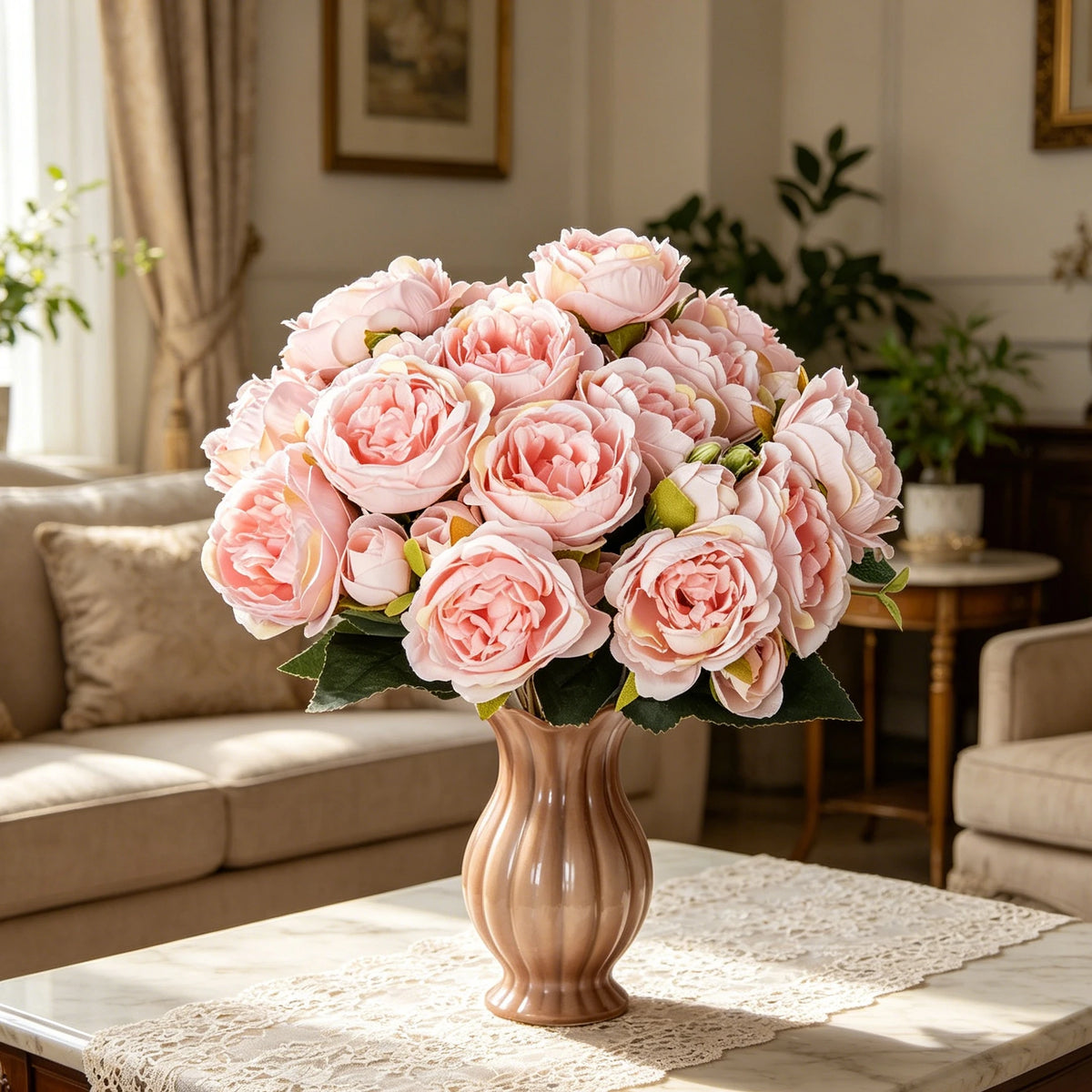 UV-Protected Silk Rose Bouquet – Wedding & Home Décor Artificial Flower Bouquet Babs