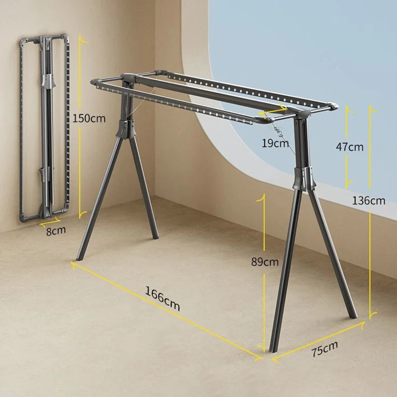 Large Folding Drying Rack – Space Aluminum Clothes Hanger Folding Drying Rack Babs