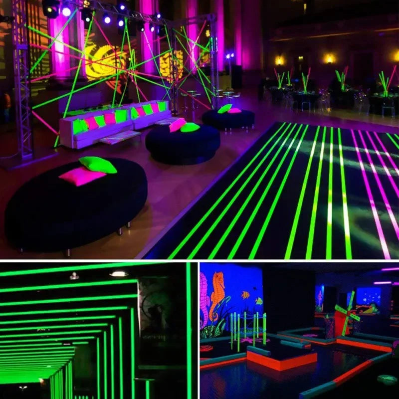 24pcs Neon UV Glow Tape Fluorescent Party Rave Cosplay Decor Party Glow Tape Babs