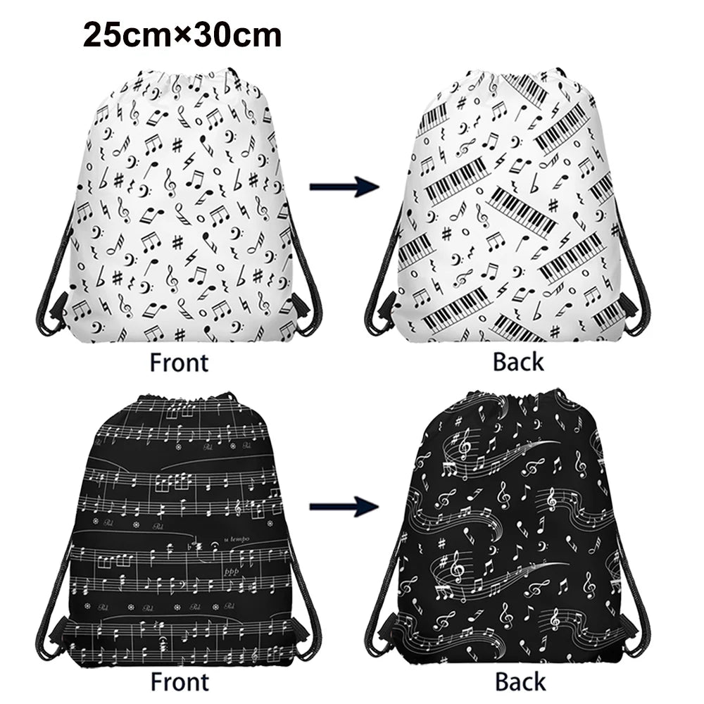 Piano Music Note Drawstring Party Gift Bags – 1/4/6 Pcs Set Party Gift Bags Babs Mix 10pcs 25X30cm