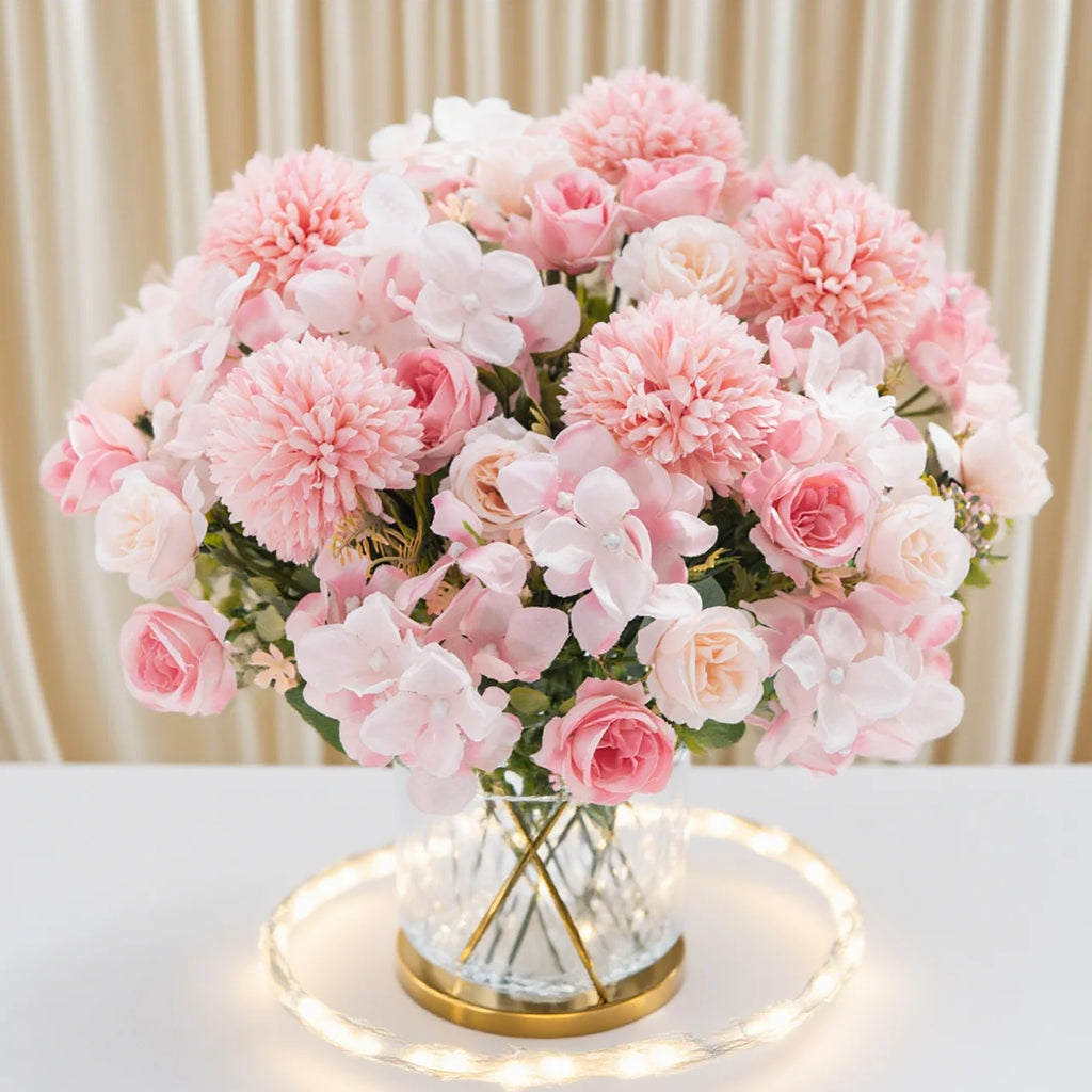 Silk Rose & Chrysanthemum Artificial Bouquet 29cm | 1-4pcs Artificial Flower Bouquet Babs