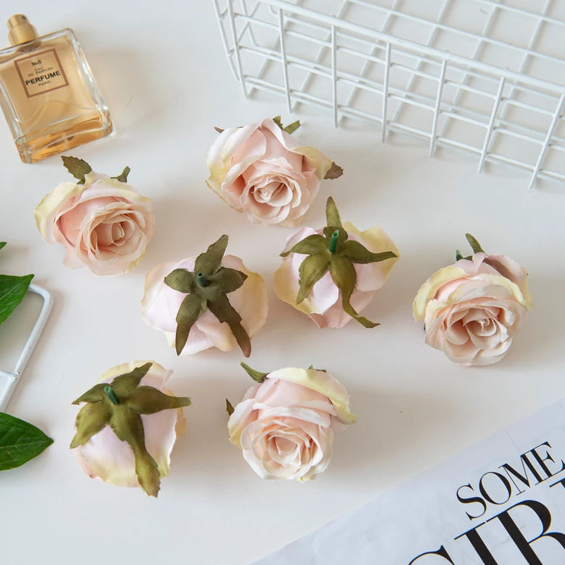 Silk Rose Artificial Flower Heads 50/100 Pcs – Wedding & Home Decor Artificial Silk Flowers Babs