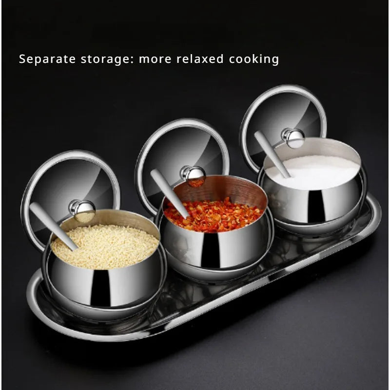 304 Stainless Steel Spice Jar Set | Salt Shaker & Free Spoon Spice Jar Set Babs
