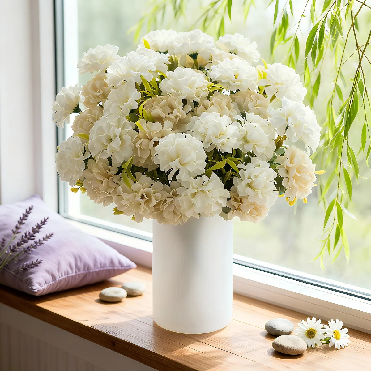 Silk Hydrangea Artificial Flowers – Wedding & Home Décor Artificial Flower Bouquet Babs
