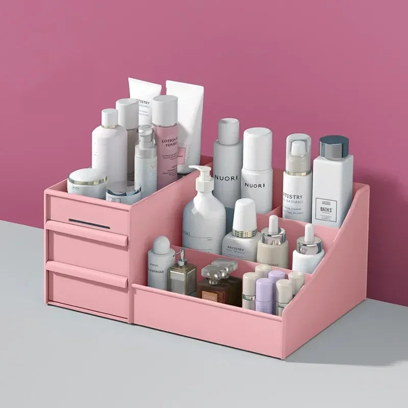 Plastic Drawer Makeup Storage Box – Desktop Organizer Makeup Storage Organizer Babs Pink