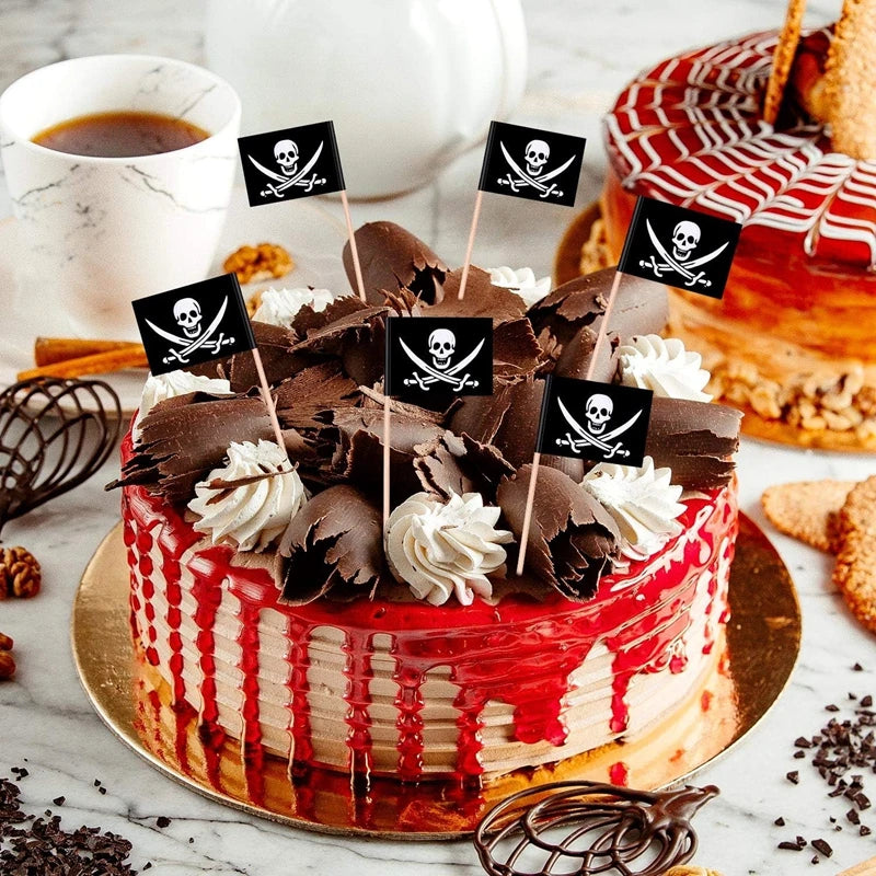 Pirate Flag Cupcake Toppers & Party Toothpick Picks Party Cupcake Toppers Babs