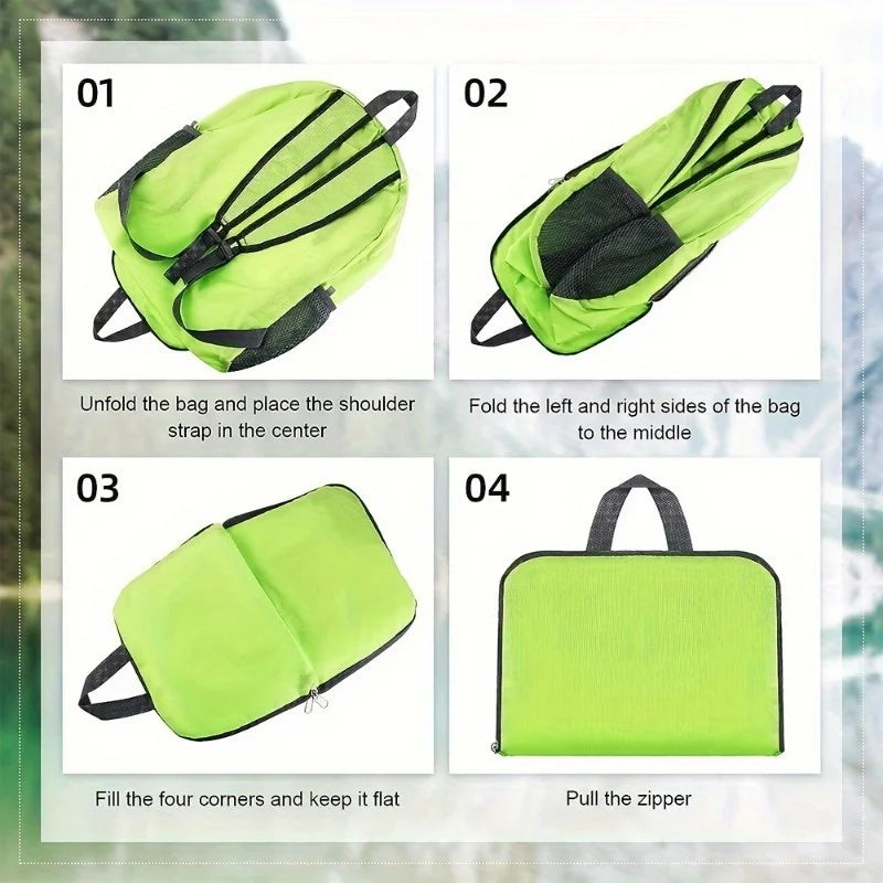Foldable Canvas Travel Backpack – Hiking & Camping Bag Foldable Backpack Babs