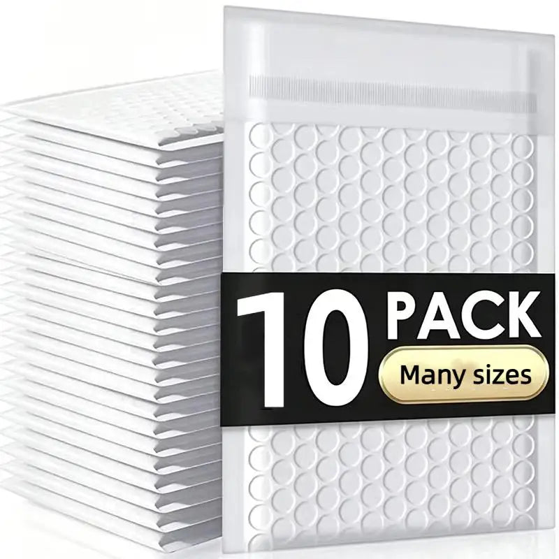 10-Pack White Self-Sealing Bubble Mailers | Waterproof Shipping Bags Bubble Mailers Babs