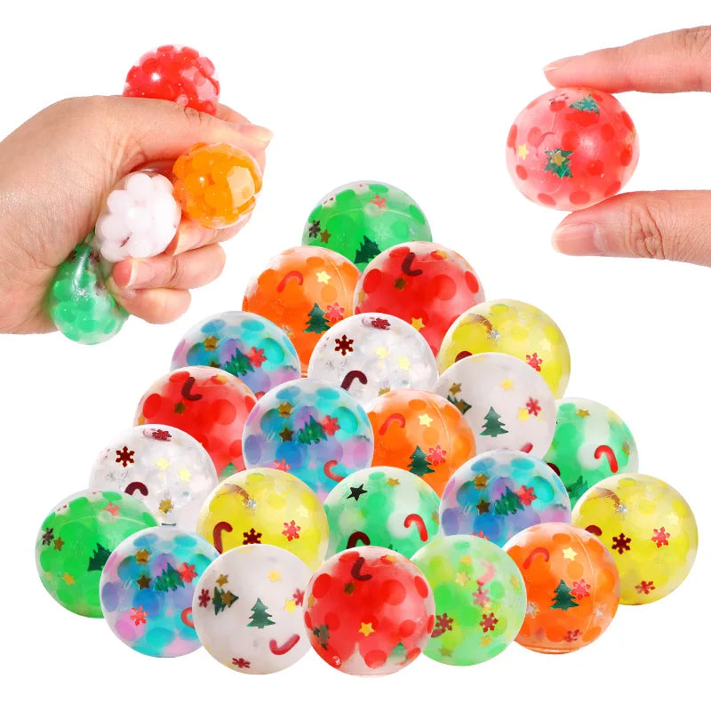 Christmas Squeeze Balls 10/20 Pcs – Stocking Stuffers & Party Toys Squeeze Sensory Toy Babs