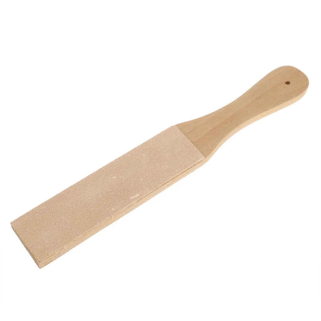 Double-Sided Leather Knife Sharpening Strop – Wooden Handle Knife Sharpening Strop Babs