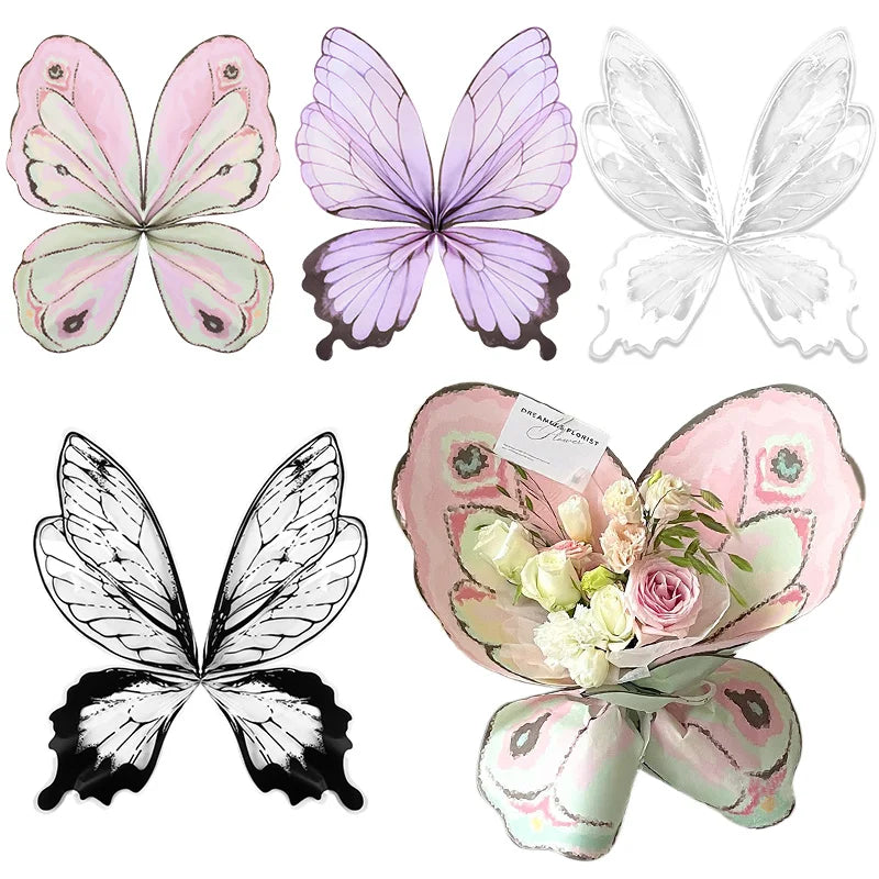 24Pcs Butterfly Wings Flower Wrapping Paper – DIY Bouquet Wrap Flower Wrapping Paper Babs