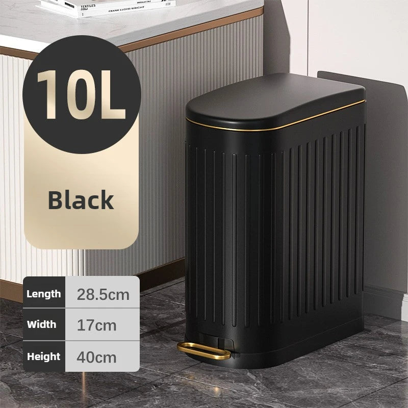 Stainless Steel Foot Pedal Trash Can with Lid – 10L Modern Foot Pedal Trash Can Babs 10L Black