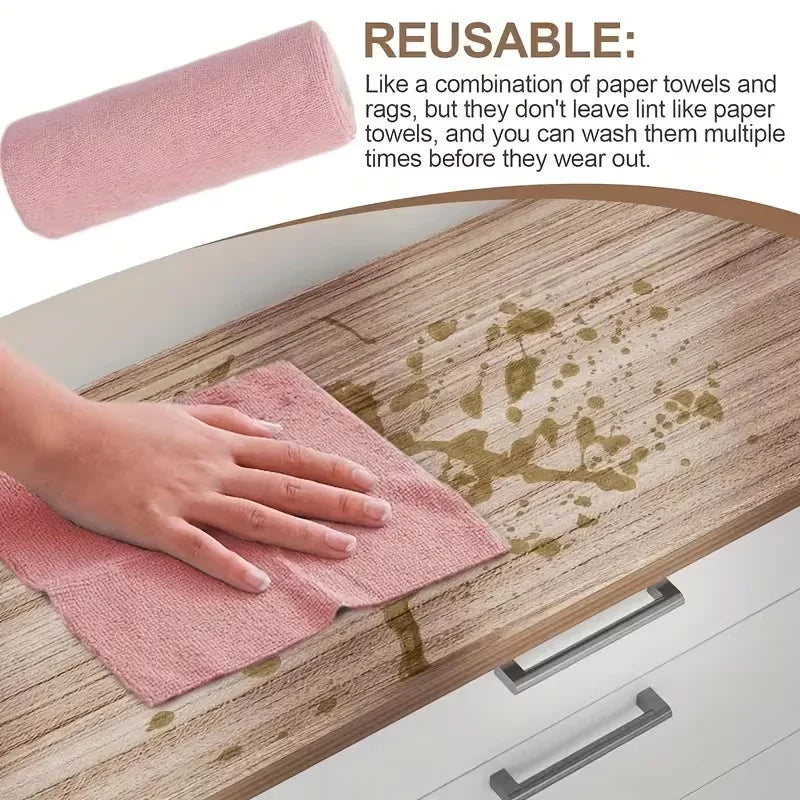 4-Meter Reusable Microfiber Kitchen Cleaning Cloth Roll Microfiber Cloth Roll Babs