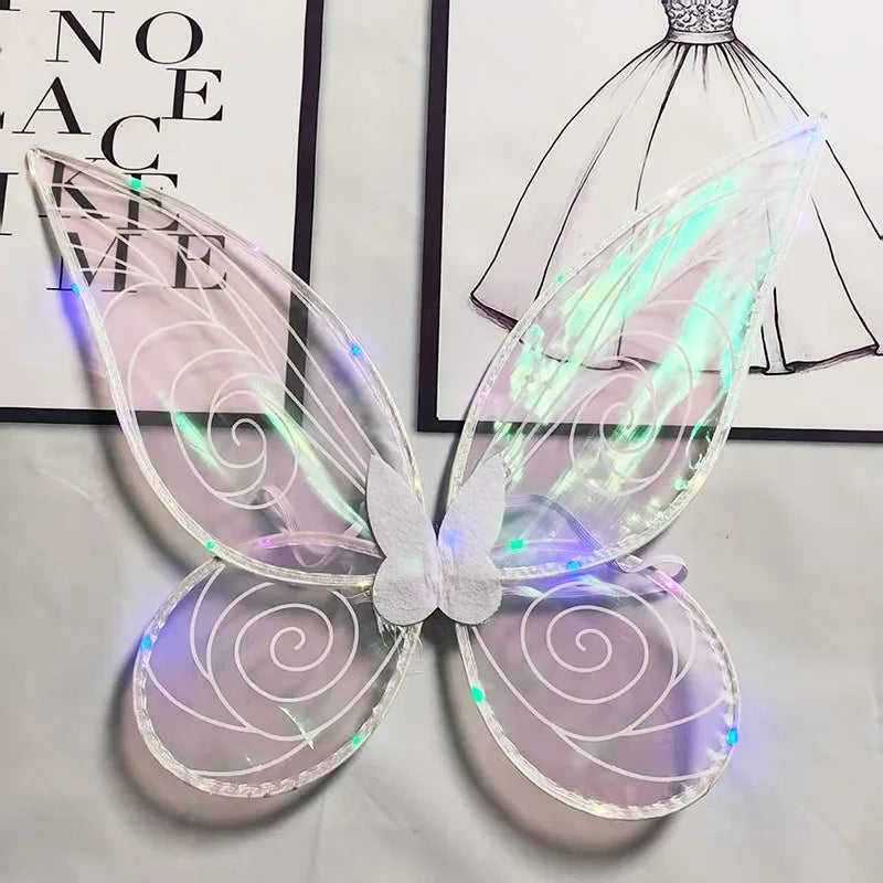 Foldable Fairy Butterfly Wings Kids Costume for Party & Play Kids Costume Wings Babs white