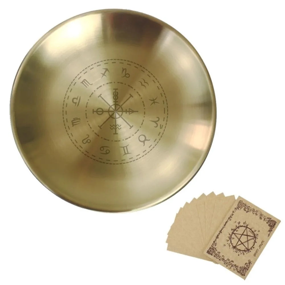 Pentagram Altar Plate 14cm Stainless Steel Ritual Bowl Altar Ritual Plate Babs D