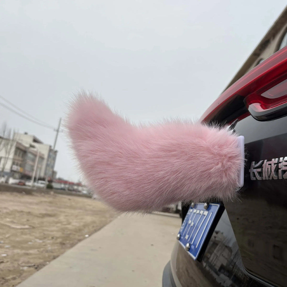 Electric Wagging Faux Fox Tail Car Ornament | Remote Control Car Exterior Ornament Babs 5