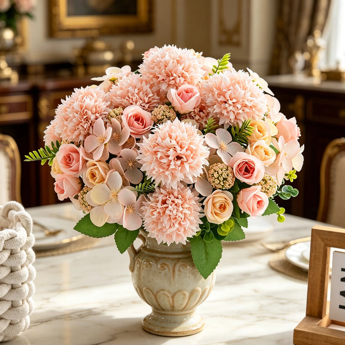 Silk Artificial Rose & Chrysanthemum Bouquet | Wedding Décor Artificial Flower Bouquet Babs