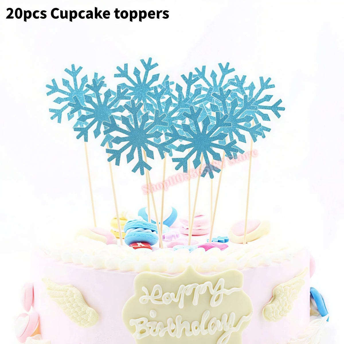 Snowflake Party Supplies – Cups, Plates, Napkins & Tablecloth Party Tableware Set Babs 20pcs cupcake topper others