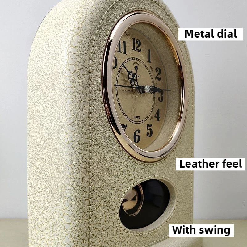 Retro Swing Desk Clock – Silent Quartz Table Clock for Home Décor Decorative Desk Clock Babs