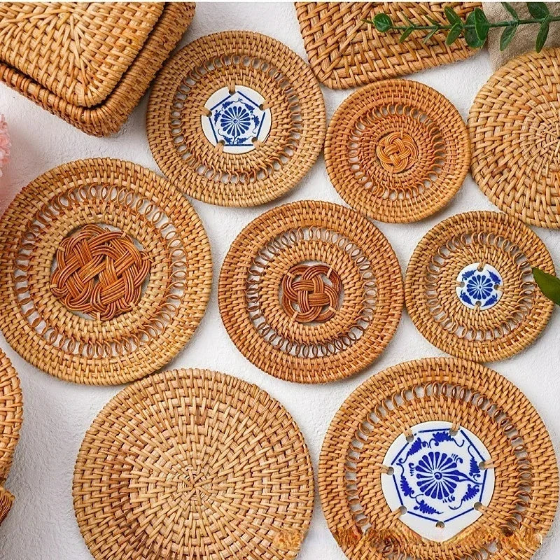 Rattan Woven Placemats – Non-Slip Heat-Insulating Table Mats Rattan Table Mat Babs