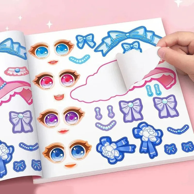 Princess Dress-Up Makeup Sticker Book for Girls – 15 Sheets Kids Sticker Book Babs