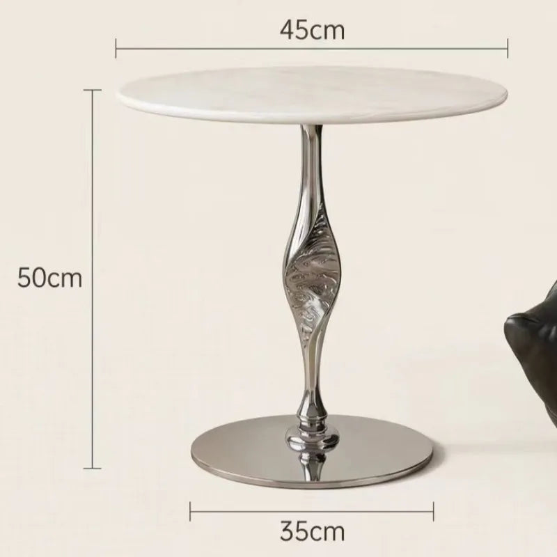 Modern Round Marble Side Table – Minimalist Stainless Steel Legs Marble Side Table Babs