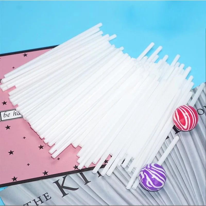 200pcs White Plastic Lollipop Sticks for Cake Pops & Candy Lollipop Baking Sticks Babs