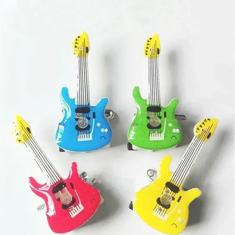 Guitar LED Flashing Brooch Pin – Light-Up Glow Badge Party Accessory LED Brooch Pin Babs