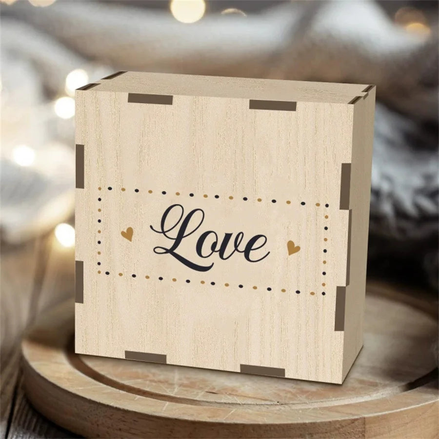 Vintage Wooden Photo Storage Box – Flip Cover Keepsake Organizer Photo Storage Box Babs