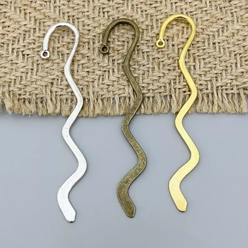 10Pcs Wave Metal Bookmarks – Retro Alloy Reading Accessories Metal Bookmark Set Babs