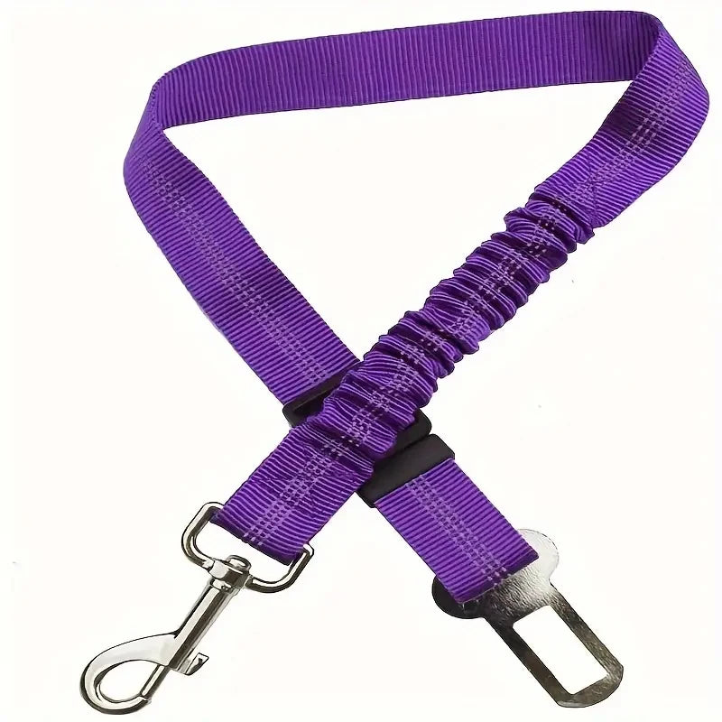 Reflective Dog Seat Belt – Adjustable Nylon Bungee Car Harness Dog Car Harness Babs Purple