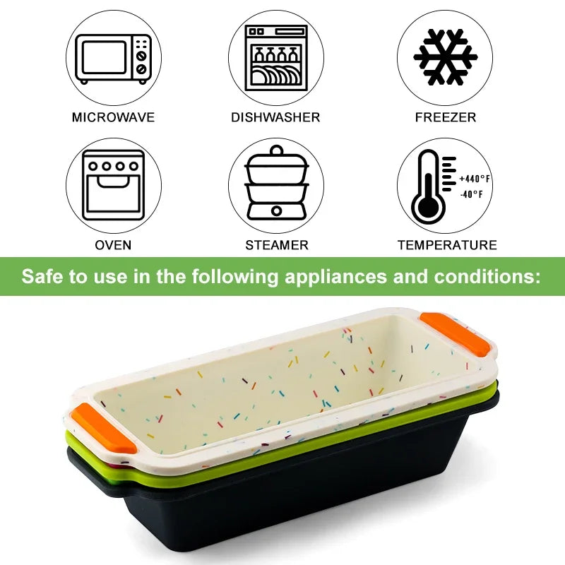Silicone Rectangular Bread Pan & Cake Mold – Non-Stick Bakeware Silicone Bread Pan Babs