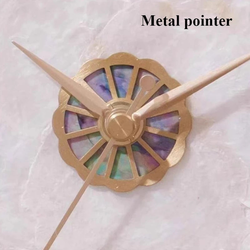 Natural Seashell Brass Desk Clock – Silent Quartz Home Decor Decorative Desk Clock Babs