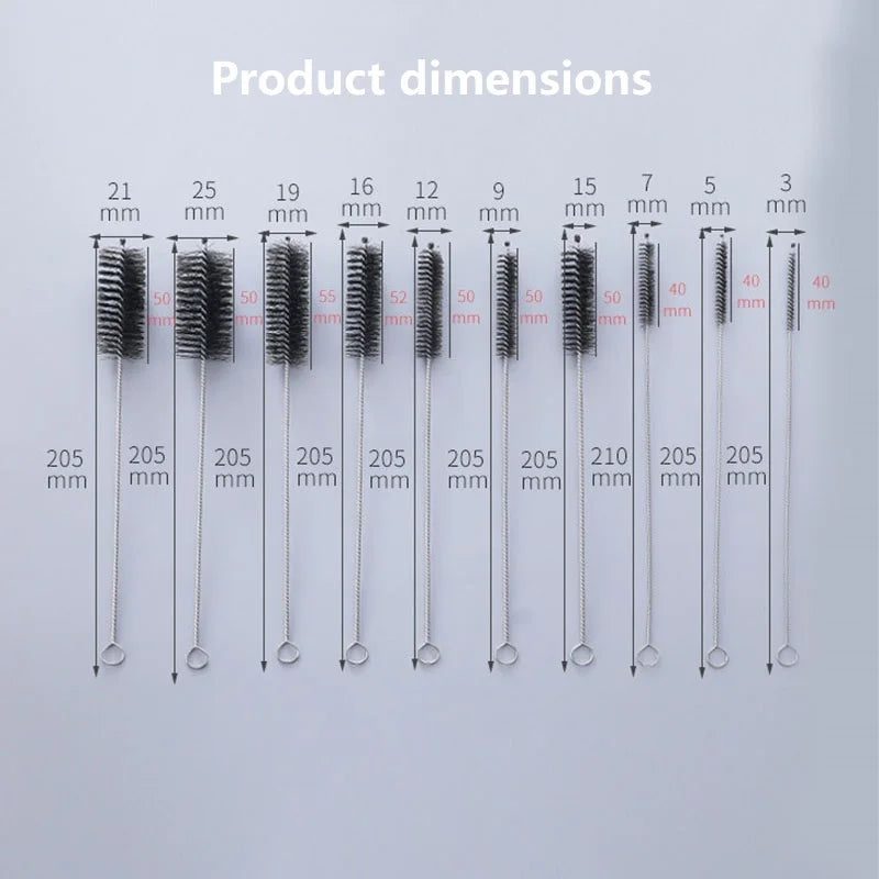10-Piece Straw & Bottle Cleaning Brush Set – Stainless Steel Bottle Cleaning Brush Babs