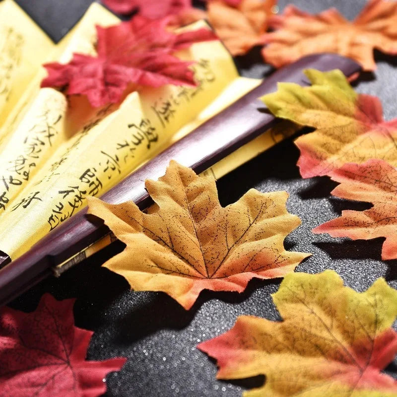 Artificial Silk Maple Leaves 50/100Pcs – Fall Party Decor Artificial Fall Leaves Babs