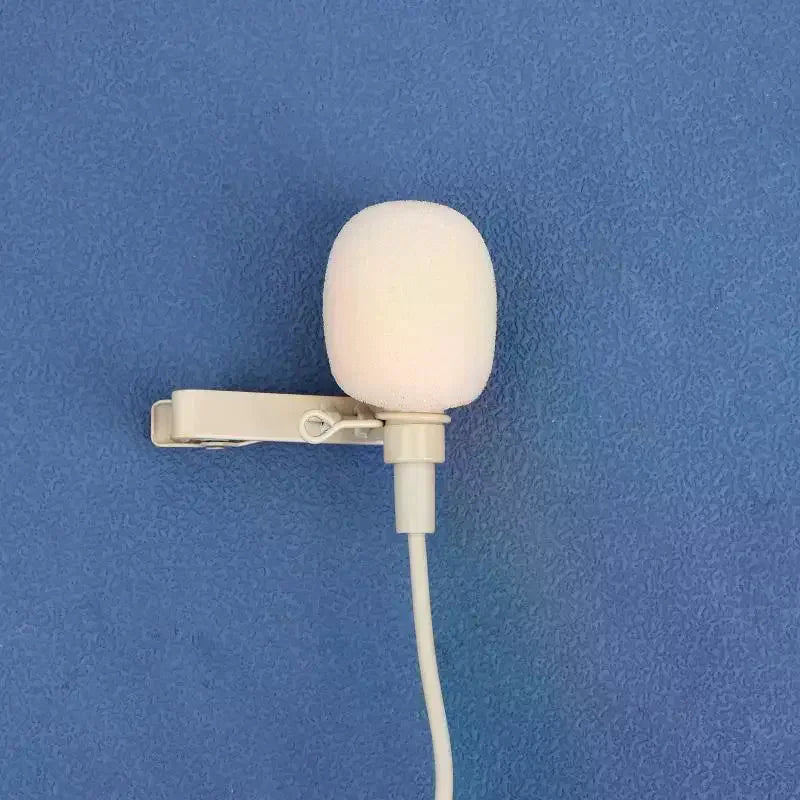 Beige Lavalier Lapel Mic ZL-F1720 Omnidirectional + 2 Covers Lavalier Microphone Babs