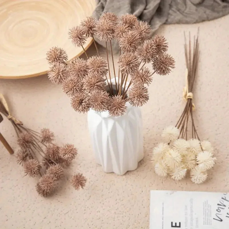 12pcs Artificial Pompon Mums Bouquet | Faux Fall Flowers Décor Artificial Flower Set Babs