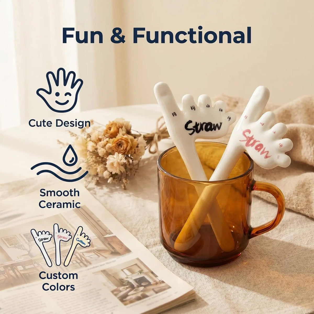 Ceramic Foot-Shaped Drinking Straw – Funny Novelty Gift Novelty Drinking Straw Babs