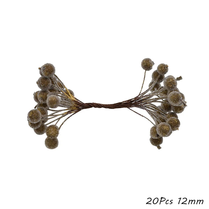Gold Artificial Cherry Stamen Berries – Wedding & Xmas Décor Artificial Floral Decor Babs E