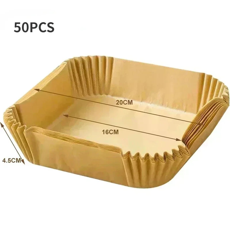 Disposable Air Fryer Parchment Liners – Square & Rectangular Air Fryer Liners Babs 50pcs square