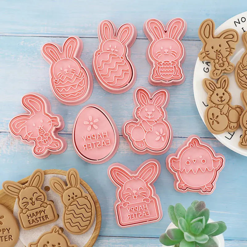 Easter Cookie Cutter Set – Egg, Rabbit & Chick Molds (4/8pcs) Cookie Cutter Set Babs