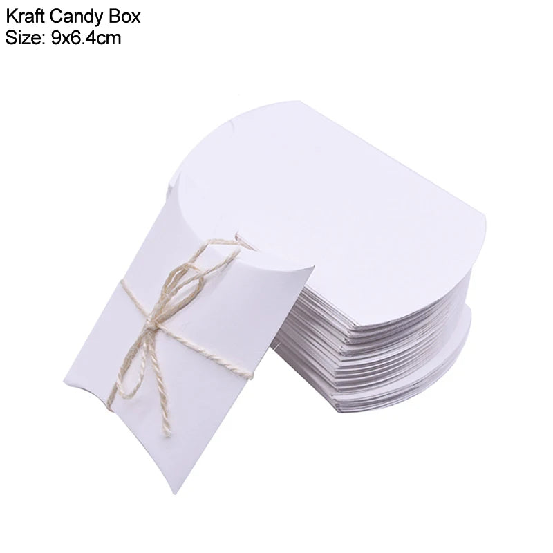 Pillow Candy Gift Boxes Kraft Paper Party Favors 10/20/30 Pcs Gift Packaging Boxes Babs Style2 10pcs