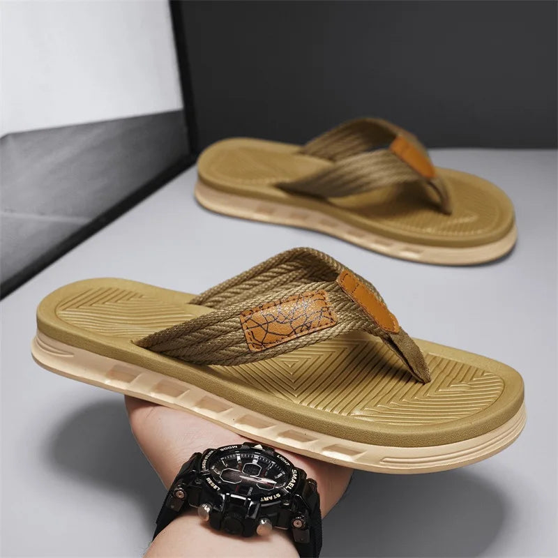 Men's Lightweight Anti-Slip Flip Flops – Beach Sport Sandals Men's Flip Flops Babs 41 yellow khaki