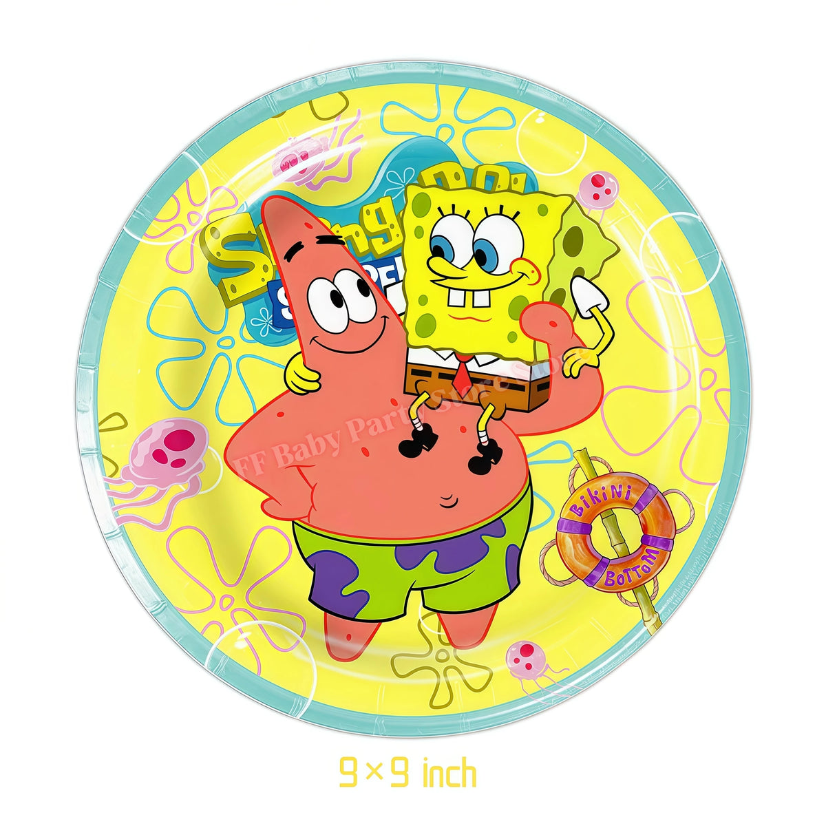 Cartoon Kids Birthday Party Decoration Set – Balloons, Backdrop & More Kids Party Decoration Set Babs 10pcs 9inch plate