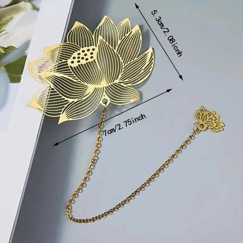 4pcs Golden Hollow Metal Bookmarks with Chains | Gift for Readers Metal Bookmarks Babs